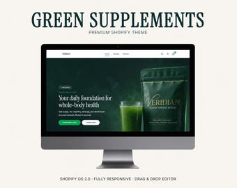 Premium Shopify Theme For Supplement Brands | Green Wellness Website Template | OS 2.0 Responsive Ecommerce Design For Nutrition Stores
