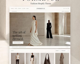 Tema Shopify para Moda | Modelo de Site Shopify para Boutique de Roupas de Luxo | Design Editorial para Loja Virtual | Download Digital FORMEVUE