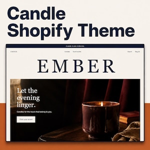 Modèle de site web Shopify pour bougies | Thème pour boutique de parfums d'intérieur | Design e-commerce artisanal | Compatible mobile | Téléchargement numérique | Couleurs personnalisées