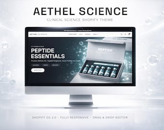 Peptide-websitesjabloon | Klinisch Shopify-thema | Premium wetenschapswinkelontwerp | Modern Protocol-merkwebsite voor laboratoria