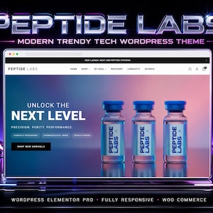Science Brand WordPress Theme, Elementor Pro Website Template, WooCommerce Store Design, Responsive Modern Layout for Labs