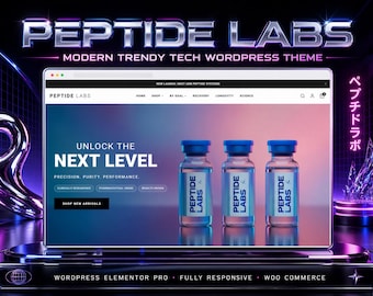 Science Brand WordPress Theme, Elementor Pro Website Template, WooCommerce Store Design, Responsive Modern Layout for Labs