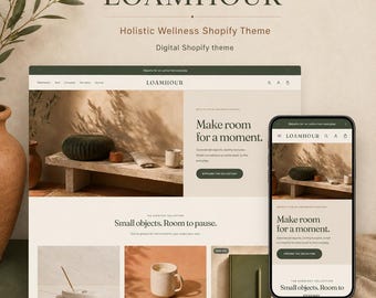 Tema Shopify para Bem-Estar Holístico | Modelo de Site Shopify | Loja de Velas e Meditação | Design de E-commerce com Ambientação Natural | Download Digital Imediato