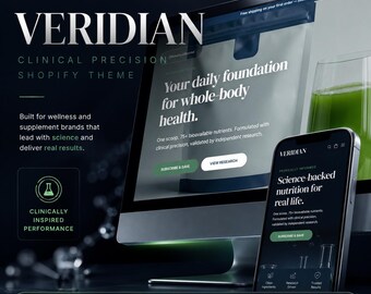 Shopify Store Template for Supplement Brands | Premium Clinical Wellness Website Theme | Clean Responsive OS 2.0 Design For Health Shops