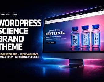 WooCommerce WordPress Theme, Elementor Pro Template for Supplement Brands, Modern Ecommerce Website Design, Mobile Ready