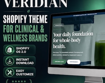 Organic Products Shopify Theme | Natural Health Website Template | Green Minimal Store Design For Herbal Tea, Skincare & Wellness Shops