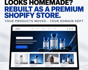 Recriação do seu site de peptídeos no Shopify | Migre seu antigo site de peptídeos do Wix, WordPress ou de um criador de sites para uma loja Shopify premium.