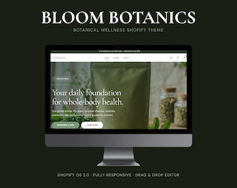 Botanical Wellness Shopify Theme | Green Ecommerce Website Template | Shopify OS 2.0 Design For Herbal & Natural Product Brands