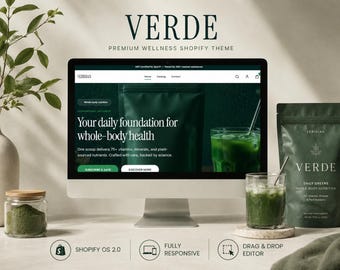 Premium Wellness Shopify Theme | Shopify Template | Clean Modern Responsive OS 2.0 Ecommerce Website Design For Supplement Brands