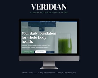Shopify Theme for Wellness Brands | Premium Shopify OS 2.0 Website Template | Digital Responsive No Code Design For Supplement Store Owners