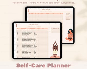 Planificador de autocuidado en Google Sheets / Rastreador de hábitos para el equilibrio entre la vida laboral y personal (Descarga digital)