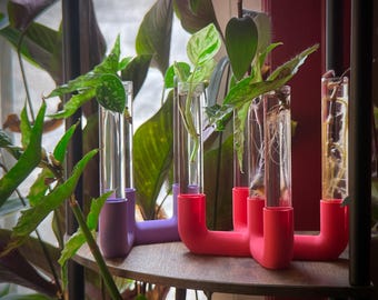 Modern Plant Propagation Station | 3-6 Glass Tubes, Plant Cuttings, Flower Vase