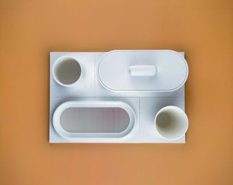 Modular Organizers | 4 Designs | 6 Colors | Decorative Storage for Desktop, Vanity, Bathroom, Office, and Workspace