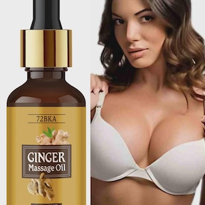 以下が含まれることがあります： 黒いスポイトと金色のキャップが付いた、茶色のガラス瓶に入ったジンジャーマッサージオイル。 ラベルには「GINGER Massage Oil」の文字とショウガの根のイラストが描かれています。 ボトルには30mlのオイルが入っています。