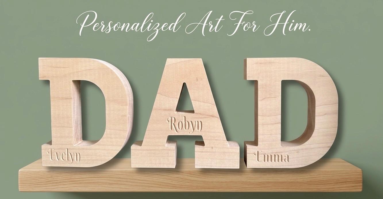Personalized Solid Maple Wood Letter Blocks | Custom Name Gift, Desk Decor
