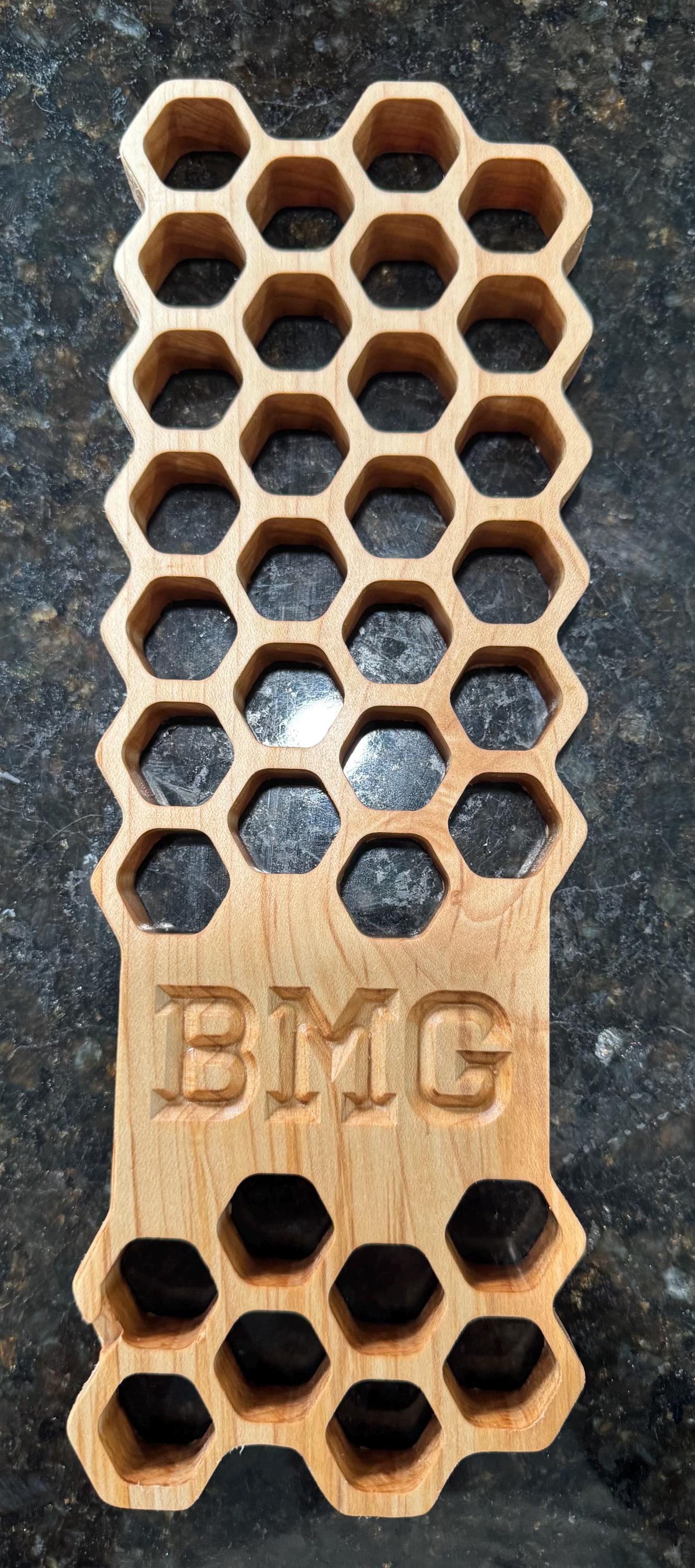 Personalized Hard Maple Honeycomb Trivet | Custom Initial Wood Hot Pad
