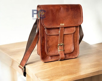 Vintage Brown Leather Bag – Handmade Full Grain sling Bag