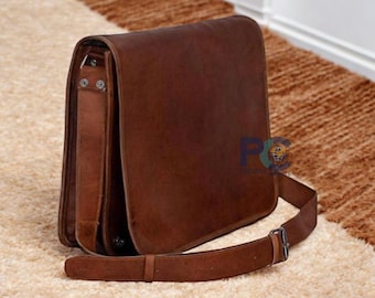 Rustic Brown Leather Sling Bag – Handmade Full Grain Everyday Shoulder Purse