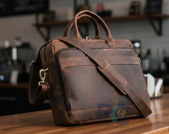 Handcrafted Leather Crossbody Bag – Handmade Rustic Messenger for Daily Use
