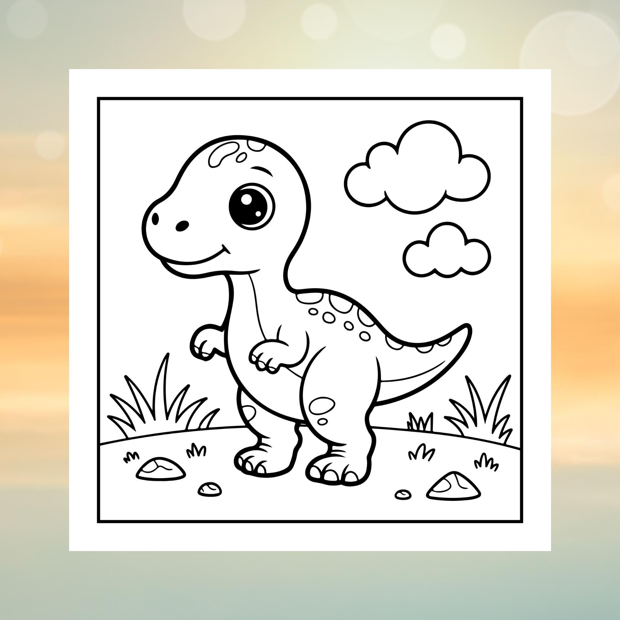 Dinosaur Coloring Book Kids Printable | Dino Pages Set | Preschool ...