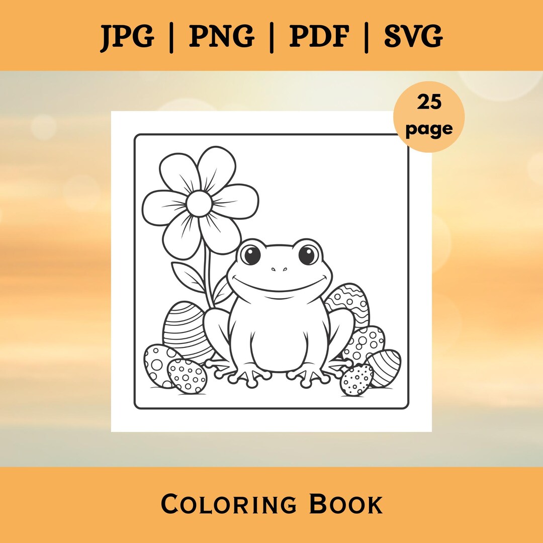 Frog Easter Coloring Book Kids Printable | Egg Pages | Preschool ...