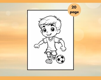 Football Coloring Book Kids Printable | Soccer Pages | Preschool Sports Activity PDF PNG JPG Svg