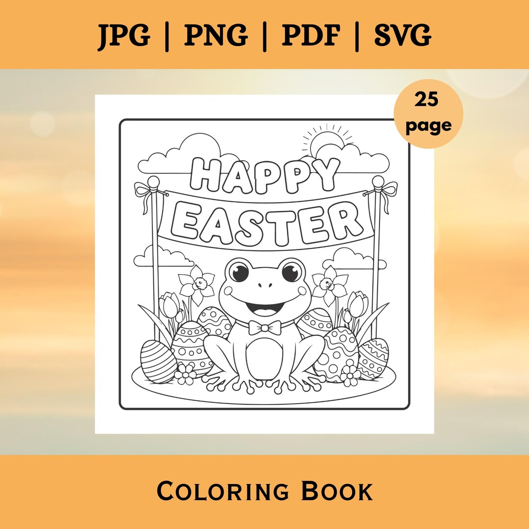 Frog Easter Coloring Book Kids Printable | Egg Pages | Preschool ...