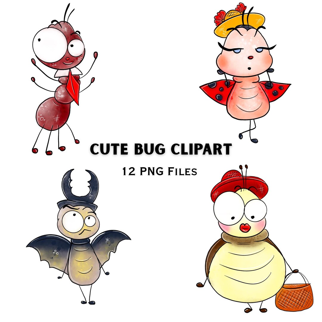 Bug Clipart PNG Bundle | Cartoon Insect Graphics | Kids Animal ...