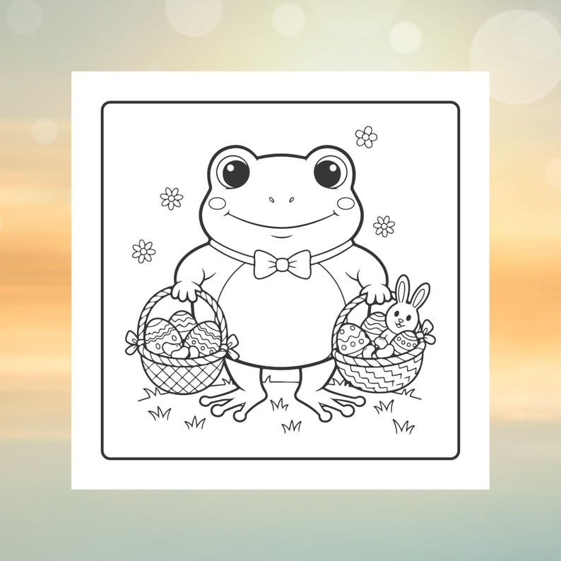Frog Easter Coloring Book Kids Printable | Egg Pages | Preschool ...