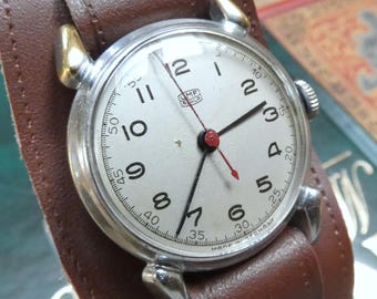 Vintage 1950s Ruhla Watch – Rare Spider Lugs, UMF Mechanical, Pilot Strap