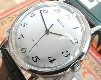 Vintage KELTON 1970s French Watch - Minimalist White Dial - Timex France Heritage - Pristine Condition