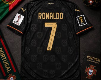 Cristiano Ronaldo #7 Portugal Mundial 2026 Camiseta Futbol Negra Trikot