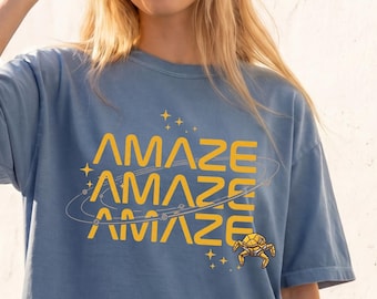 Amaze Amaze Amaze  Comfort Colors Unisex Youth Shirt, Retro Space Robot Shirt Celestial Galaxy Top, Futuristic Astronomy Gift Tee