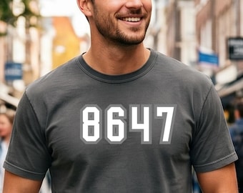 8647 Together Shirt, Varsity Aesthetic Comfort Colors Tee, Corporate Culture Gift, Minimalist Graphic T-Shirt, Sporty College Font Top