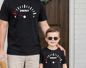 Father Son Matching Shirts, Energy Level Meter Tee, Funny Dad Gift, Comfort Colors Toddler Shirt, Daddy and Me Outfits, Father's Day Gift