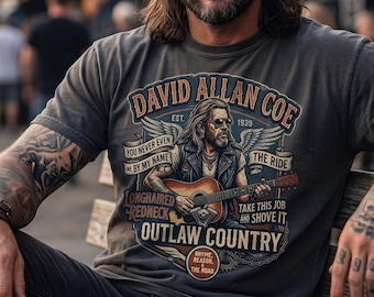 David Allan Coe Shirt, Outlaw Country Music Tee, Longhaired Redneck Vintage Shirt, Comfort Colors Unisex Graphic Tee, Country Legend Tee