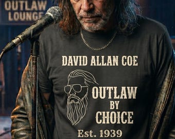 In Memory of David Allan Coe Shirt, Outlaw by Choice Tee, Comfort Colors Country Music Shirt, Vintage Music Fan Gift Retro Outlaw Legend Tee