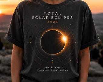 Total Solar Eclipse 2026 Shirt, Solar Eclipse Graphic Tee, Astronomy Gift, Space Lover Shirt, Celestial Event T Shirt