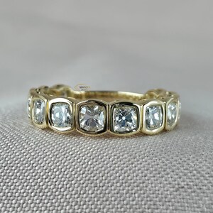 Old Mine Cut Cushion Bezel Ring, Elongated Cushion Bezel Engagement Ring , Bezel Ring in Sliver Unique Proposal Ring