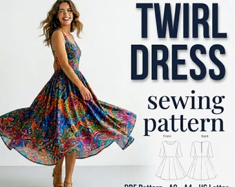 Wzór na sukienkę z falbanką | Pobierz plik PDF | Sukienka z falbanką dla dziewcząt DIY | Przyjazna dla początkujących | Szybki samouczek szycia