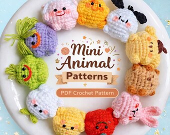 Lindo animal de ganchillo, amigurumi hecho a mano, colgantes para bolsos, pequeños regalos de animales, regalo para mejores amigas, colección de juguetes de Navidad (ENG PDF)