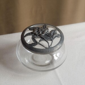 Petite bonbonnière en métal – Pot-pourri – Objet décoratif vintage