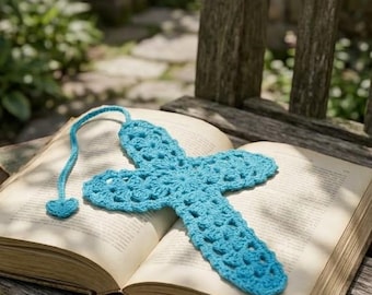 Patrón de marcapáginas de cruz de ganchillo en PDF / Tutorial fácil para principiantes sobre una cruz de encaje / Idea de regalo cristiano / Patrón religioso de Pascua de ganchillo con vídeo