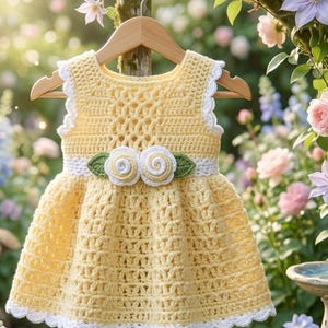 Crochet Baby Dress Pattern PDF, Summer Baby Dress Video Tutorial, Beginner Friendly Baby Girl Outfit