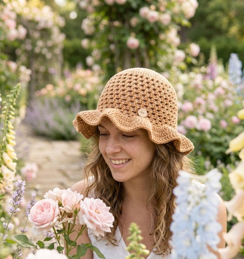 30 Ruffle Bucket Hat Crochet Patterns for Summer, Cottagecore, and Everyday Wear 32 Vintage Ruffle Bucket Hat Crochet Sun Hat Pattern