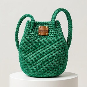 Crochet Bag Pattern PDF with Video | Easy Crochet Shoulder Bag Pattern | Macrame Rope Purse Pattern | Textured Tote Drawstring Bag Tutorial