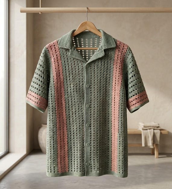 Unisex Crochet Shirt Pattern | Classic Coastal Summer Top PDF | Crochet Button Down Shirt Pattern with Video | Crochet Polo Shirt Pattern