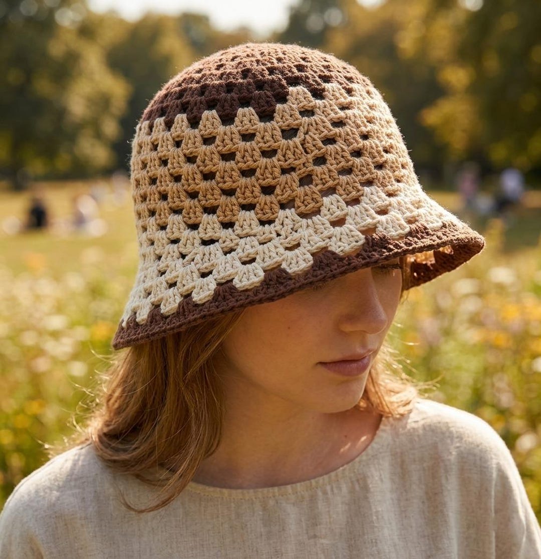 Crochet Bucket Hat Pattern | Granny Stitch Sun Hat PDF With Video ...
