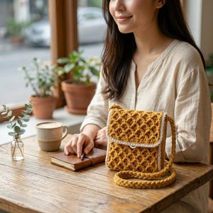 Crochet Phone Bag Pattern | Crochet Phone Holder Pattern with Video | Crochet Crossbody Phone Purse PDF | Crochet Mini Bag Pattern image 4