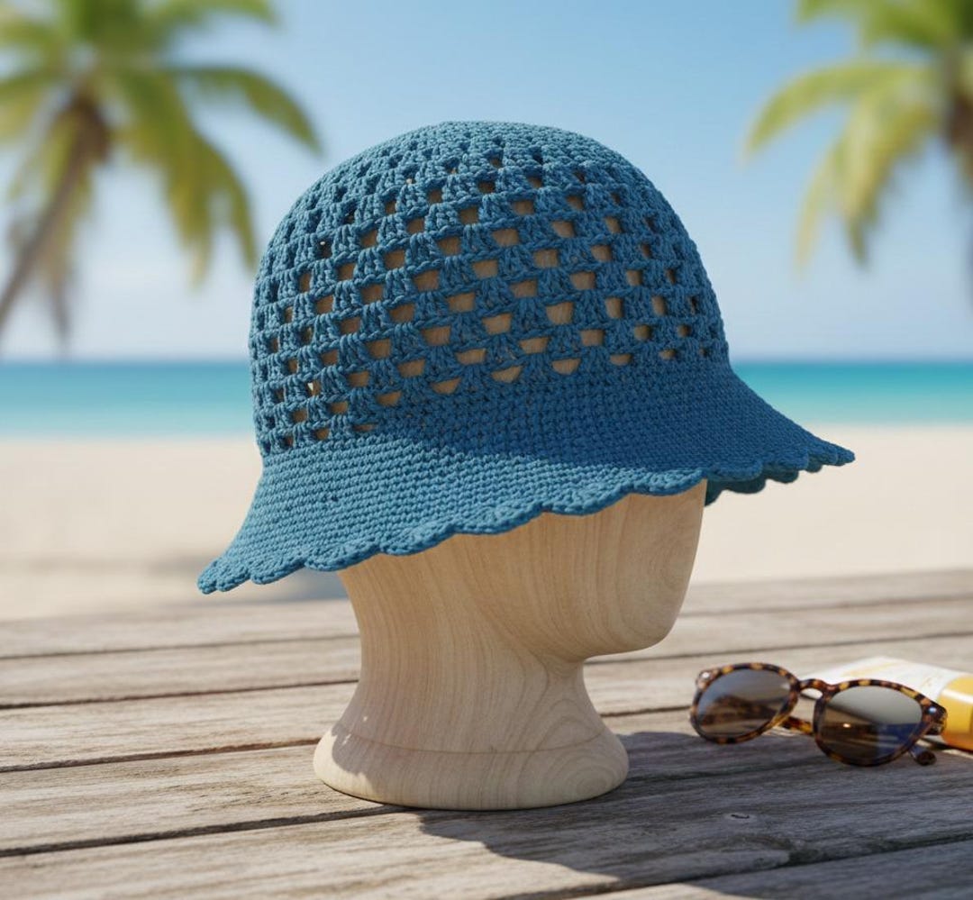 Crochet Sun Hat Pattern, Easy Bucket Hat PDF, Beginner Beach Wear ...